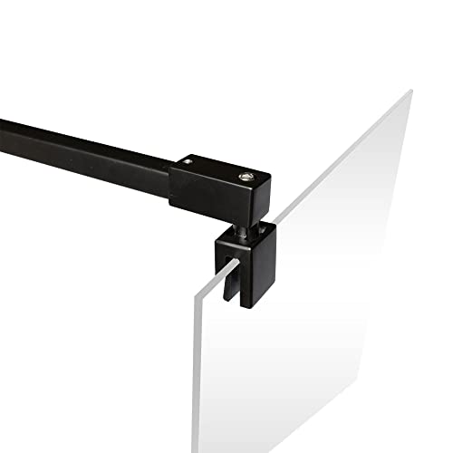 Schulte Stabilisator für 5-8 mm Glas, 122 cm kürzbar und winkelbar, Schwarz-matt, Haltestange für Glas/Wand Stabilisation, Wandhalterung für Duschwand von Schulte