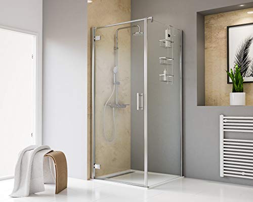 Schulte Toura Plus Drehtür pendelbar mit Seitenwand, Profile chromoptik, Sicherheitsglas klar hell inkl, Fixil-Glassiegel, EP666214-5 41 500 02 68 39 von Schulte