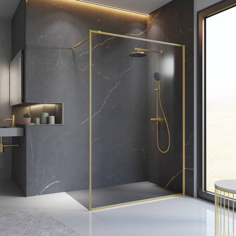Schulte Walk-In-Duschwand 'Trend 2.0' Goldoptik 140 x 200 cm von Schulte