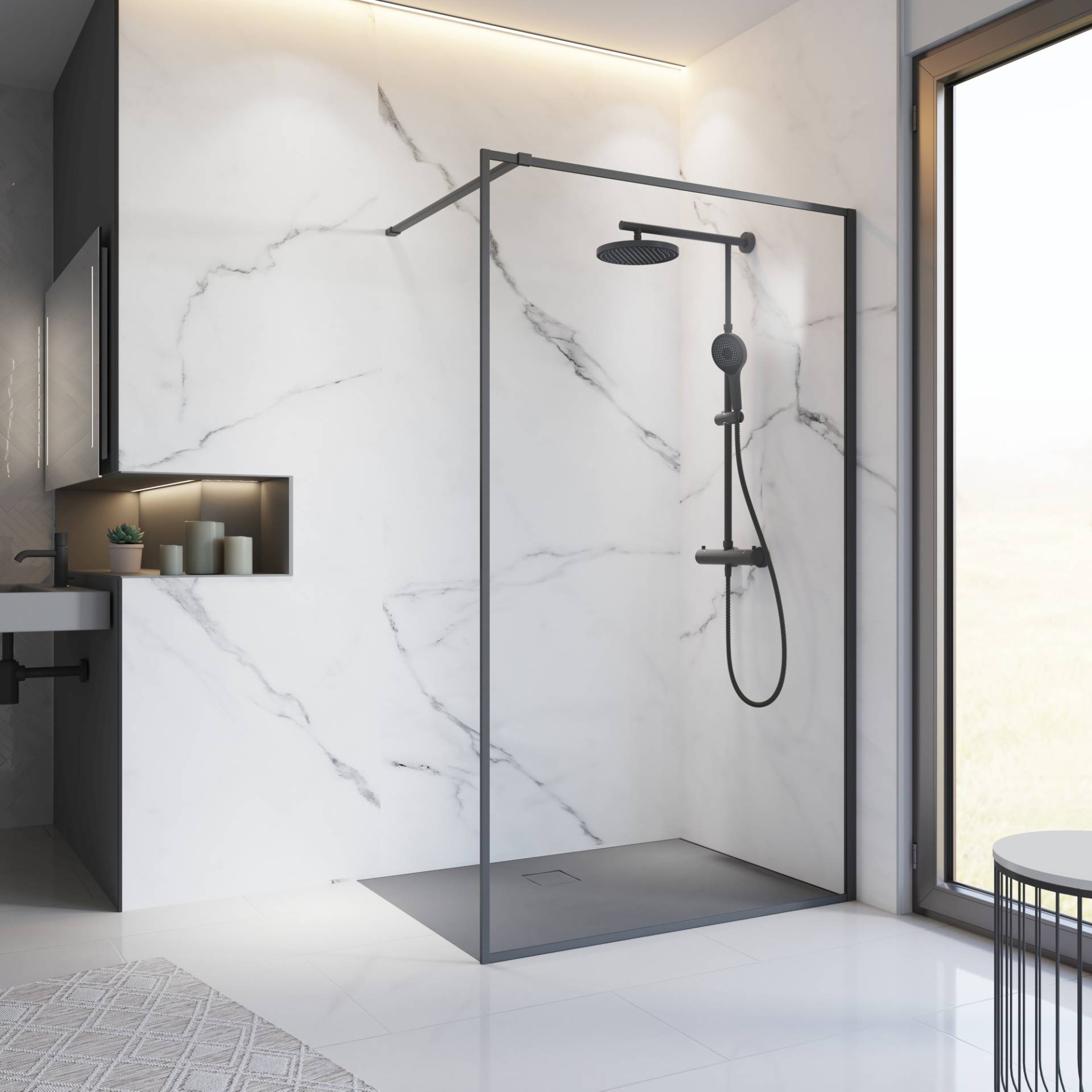 Schulte Walk-In-Duschwand 'Trend 2.0' schwarz, 120 x 200 cm Schulte Walk-In-Duschwand 'Trend 2.0' schwarz, 120 x 200 cm von Schulte