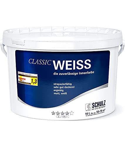 SCHULZ wir und die farben Wandfarbe weiss Innenfarbe hohe Deckkraft Klasse 1 - 10 Liter versandsicher verpackt von SCHULZ wir und die farben