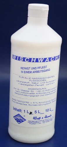 Wasserrose® 1 Liter WISCHWACHS WACHS FUSSBODENWACHS Made IN Germany von Schutzmarke WASSERROSE