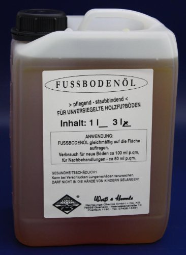 Wasserrose® 4 Liter (1L=12€) FUßBODENÖL STAUBBINDEND FÜR HOLZBÖDEN Made IN Germany von Schutzmarke WASSERROSE