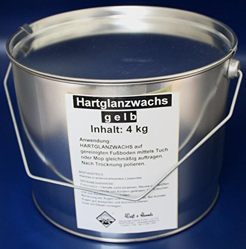 Wasserrose® 4 kg (1kg=17,50€) BOHNERWACHS HARTGLANZWACHS BODENWASCHS TRENNWACHS GELB Made IN Germany von Schutzmarke WASSERROSE