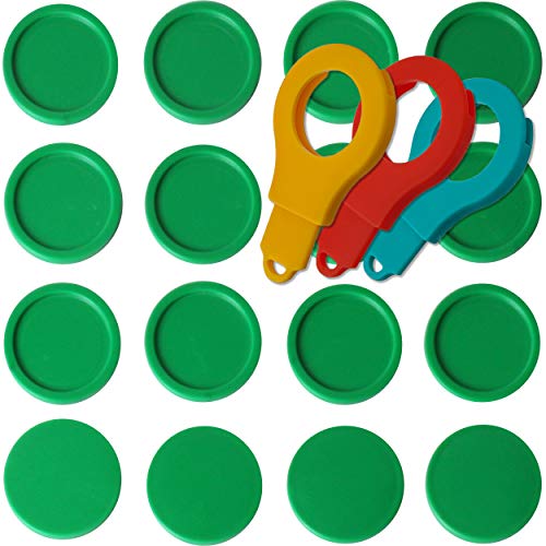 SchwabMarken 2000 Einkaufswagenchips Pfandmarken EKW2 Wertmarken Farbe Grün, Randmarken + 3 Chiphalter für Schlüsselbund von SchwabMarken