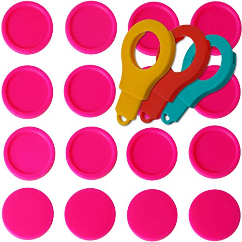 SchwabMarken 2000 Einkaufswagenchips Pfandmarken EKW2 Wertmarken Farbe Neon-Pink, Randmarken + 3 Chiphalter für Schlüsselbund von SchwabMarken