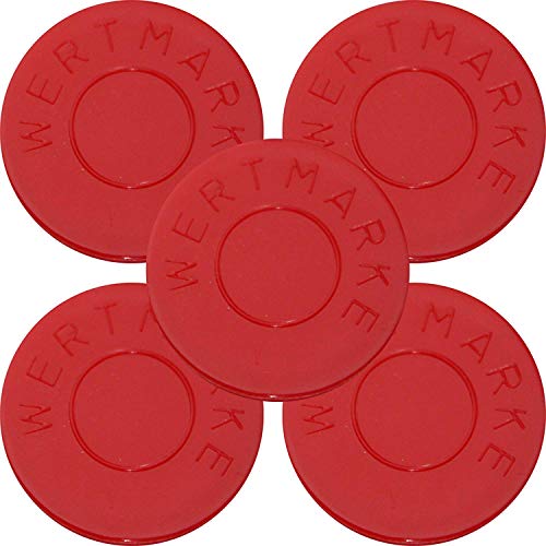 300 Pfandmarken Wertmarken Durchmesser 30mm Farbe Rot mit beidseitiger Aufschrift"Wertmarke" - Eventmarken Chips Jeton Token von SchwabMarken
