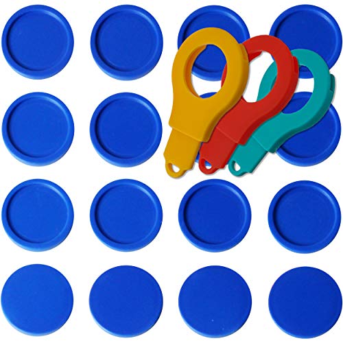 SchwabMarken 50 Einkaufswagenchips Pfandmarken EKW2 Wertmarken Farbe Blau, Randmarken + 3 Chiphalter für Schlüsselbund von SchwabMarken