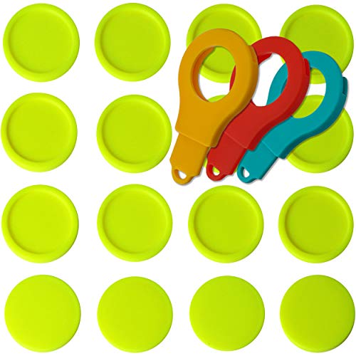 200 Einkaufswagenchips Pfandmarken EKW2 Wertmarken Farbe Neon-Gelb, Randmarken + 3 Chiphalter für Schlüsselbund von SchwabMarken von SchwabMarken