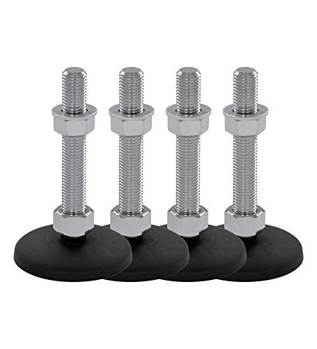 Schwaderer Maschinenfüße/Stellfüße/Nivellierfüße/Gelenkfüße, höhenverstellbar KF 100 (M12x180), Ø 99mm, 4er-Set, Gewinde M12, Länge 99mm, Kunststoff/Stahl, Gewinde von M8-M30 von Schwaderer GmbH