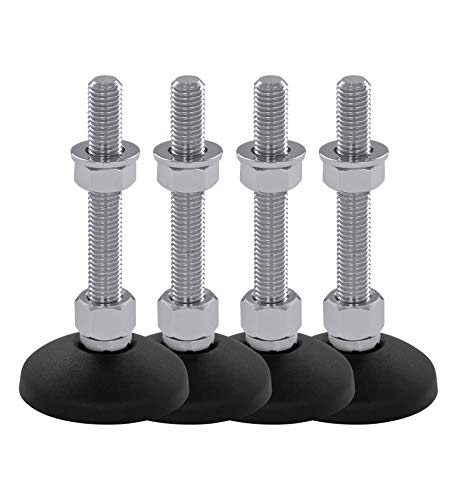 Schwaderer Maschinenfüße/Stellfüße/Nivellierfüße/Gelenkfüße, höhenverstellbar KF 60 (M12x200), Ø 59mm, 4er-Set, Gewinde M12, Länge 200mm, Kunststoff/Stahl, Gewinde von M8-M30 von Schwaderer GmbH