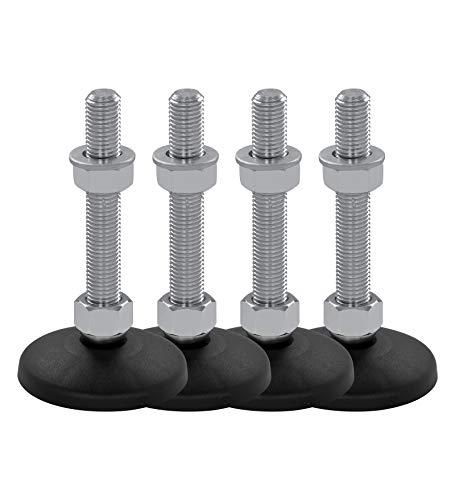 Schwaderer Maschinenfüße/Stellfüße/Nivellierfüße/Gelenkfüße, höhenverstellbar KF 80 N (M10x50), Ø 79mm, 4er-Set, Gewinde M10, Länge 50mm, Kunststoff/Stahl Gewinde von M8-M30 von Schwaderer GmbH