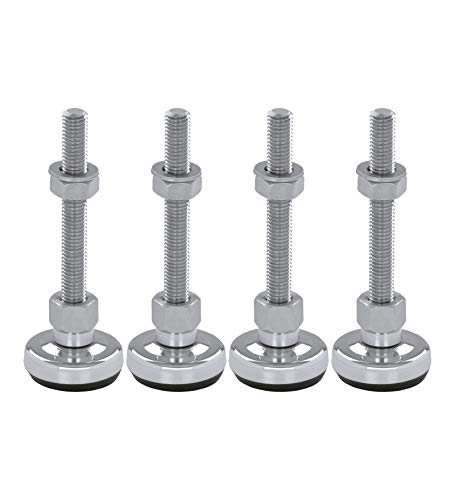 Schwaderer Maschinenfüße/Stellfüße/Nivellierfüße/Gelenkfüße, höhenverstellbar SF 40, Ø 40mm, 4er-Set, Gewindegrößen M8-M30, Stahl verchromt, (M12x80) von Schwaderer GmbH