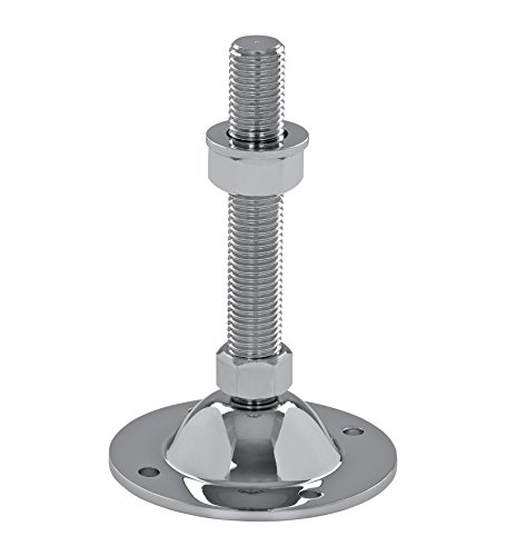 Schwaderer Maschinenfuß/Stellfuß/Nivellierfuß/Gelenkfuß, höhenverstellbar, zur Bodenbefestigung STF 125, Ø 125mm, lieferbar in den Gewindegrößen M8-M30, Stahl verchromt, (M16x100) von Schwaderer GmbH