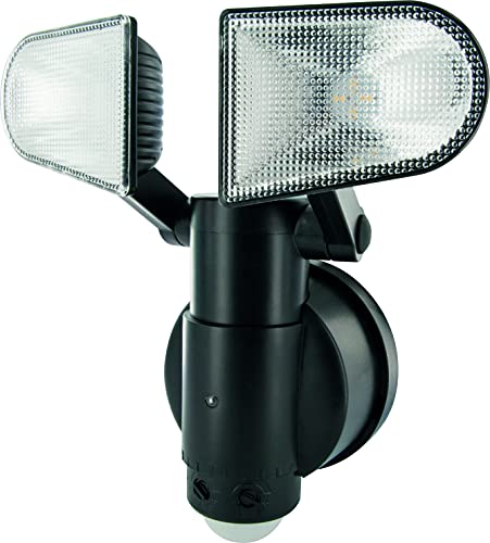 SCHWAIGER -LED220 011- LED Sensor- / Sicherheits- / Bewegungsleuchte mit PIR-Sensor und zwei Lampen, schwarz, 17.5 x 22.5 x 15.5 cm von SCHWAIGER