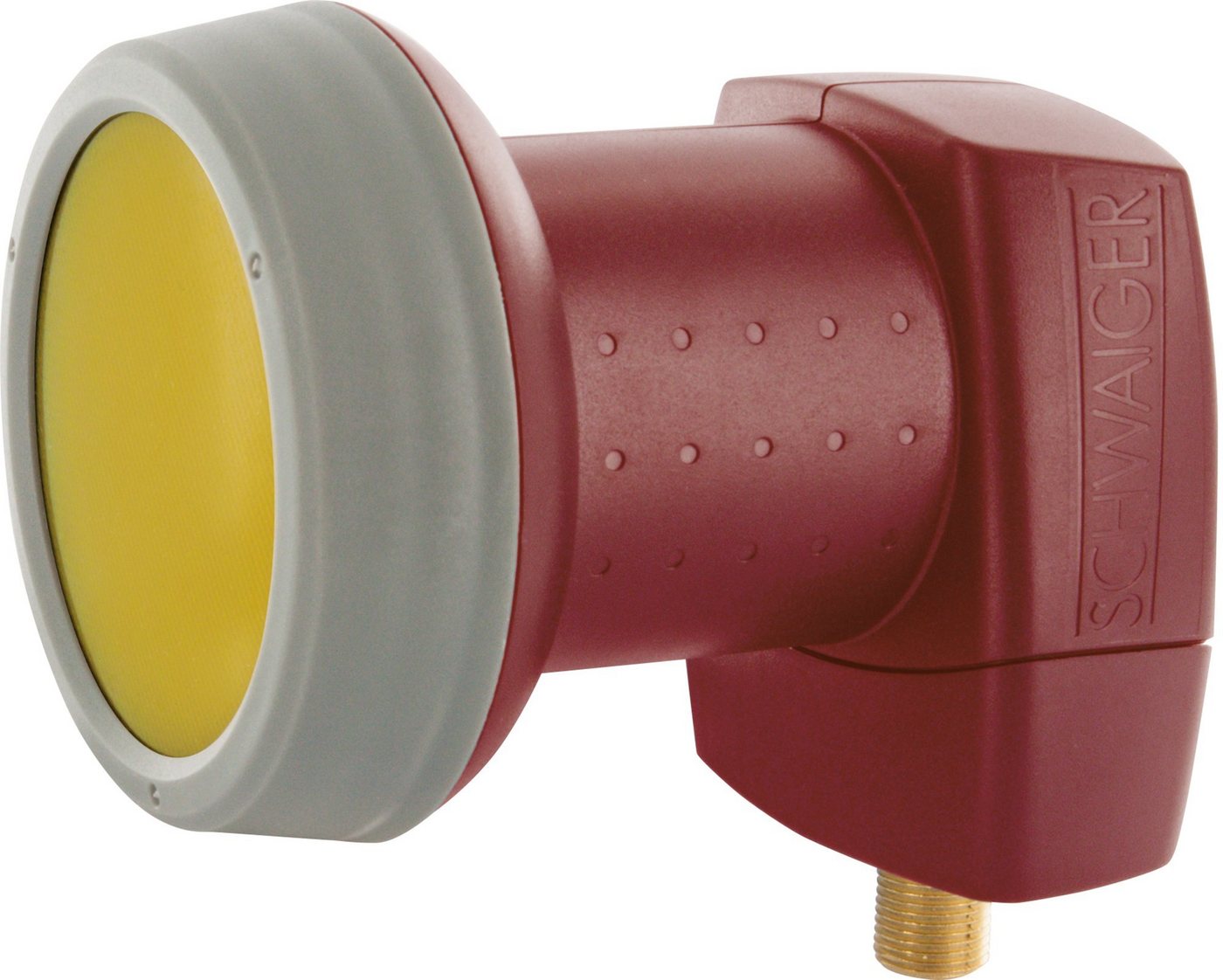 Schwaiger 714326 Universal-Single-LNB (für 1 Teilnehmer, herausziehbare Wetterschutzabdeckung, ziegelrot) von Schwaiger