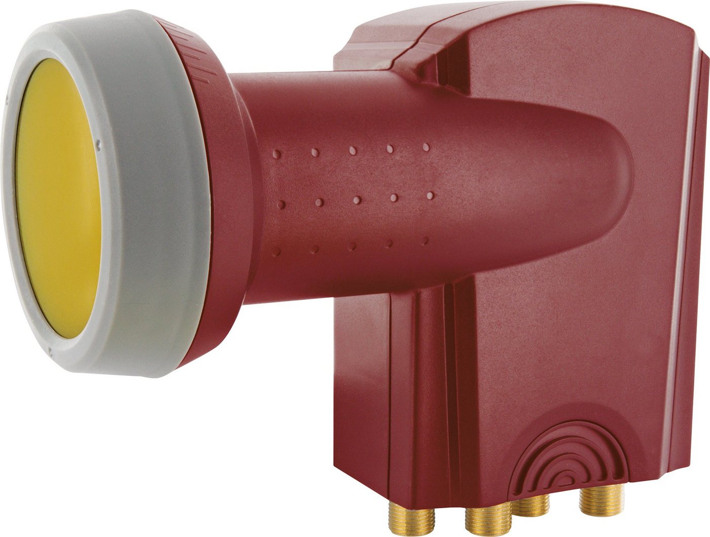 Schwaiger 714418 Universal-Quattro-LNB (für 4 Teilnehmer, herausziehbare Wetterschutzabdeckung, ziegelrot) von Schwaiger
