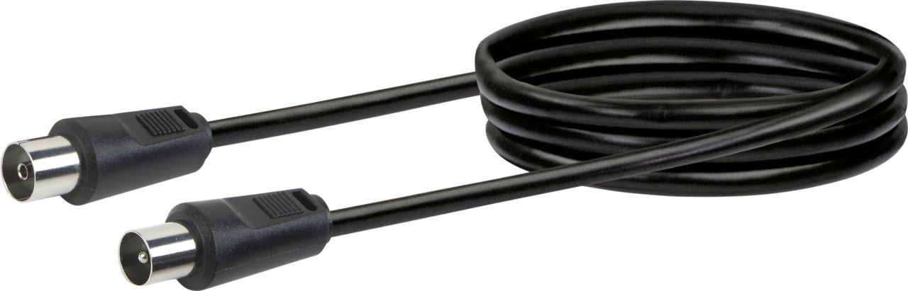Schwaiger Antennen Anschlusskabel KVK215 053 (75dB) schwarz, 1,5m, 1x IEC Stecker / 1x IEC Buchse von Schwaiger