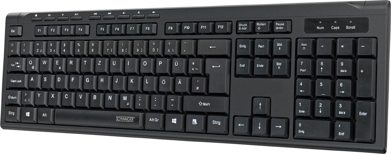 Schwaiger Computer Tastatur schwarz kabelgebunden, USB 2.0 A von Schwaiger