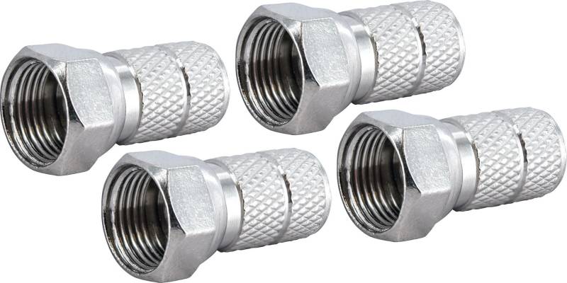Schwaiger F Stecker FST8204 241 4x F Aufdrehstecker für Kabel mit 8,2mm Durchmesser von Schwaiger