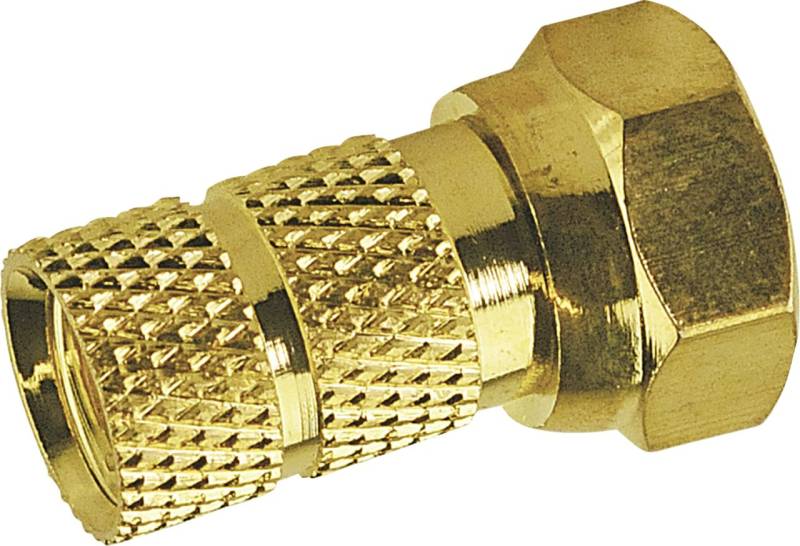 Schwaiger F Stecker GOFST6501 537 vergoldet 1x F Aufdrehstecker für Kabel mit 6,5mm Durchmesser von Schwaiger