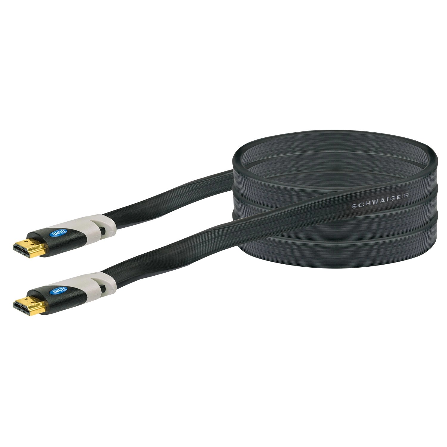 Schwaiger High-Speed HDMI-Flachkabel mit Ethernet Schwarz 1,5 m von Schwaiger