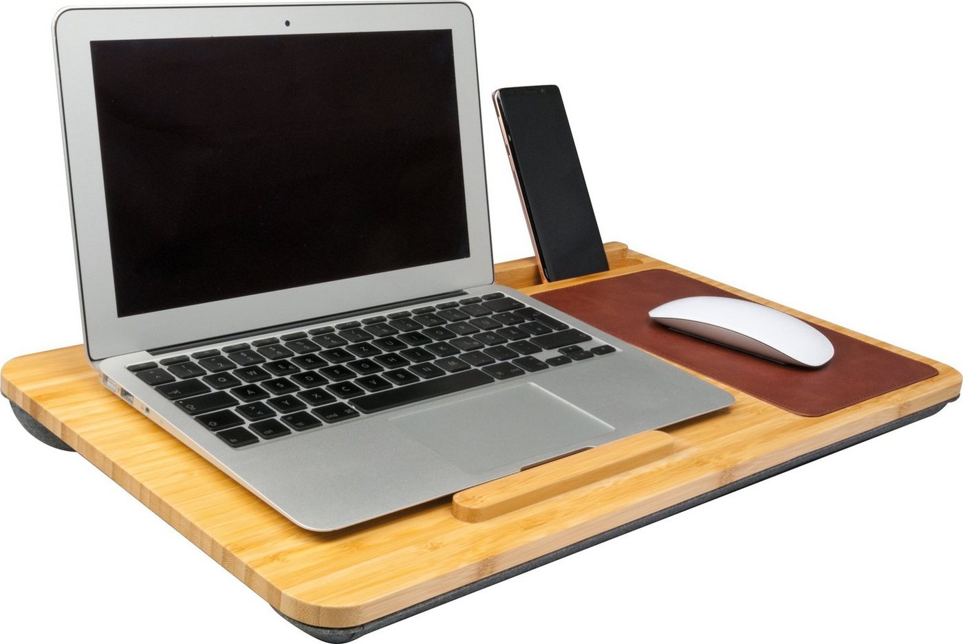 Schwaiger Laptoptisch 659900 (Laptop Unterlage, Laptops bis max. 15 Zoll), integriertes Mauspad, entlastende Handablage von Schwaiger
