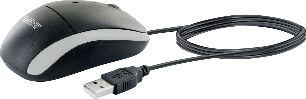 Schwaiger Optische Maus schwarz kabelgebunden, USB 2.0 A von Schwaiger