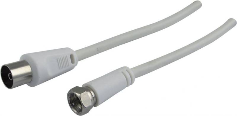 Schwaiger SAT Antennen Adapter Kabel KVCK171 532 (75dB) F IEC weiß, 1,5m, 1x F Stecker / 1x IEC Buch von Schwaiger