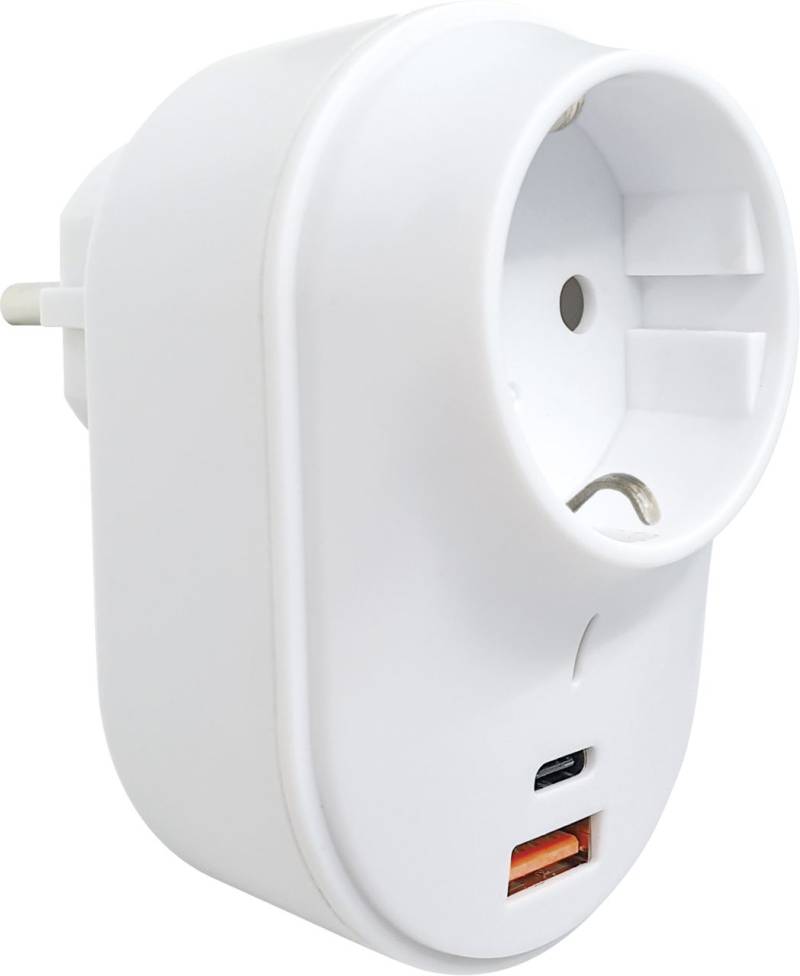 Schwaiger Zwischenstecker mit USB-Ladeadapter USB 2.0 & USB-C Anschluss von Schwaiger