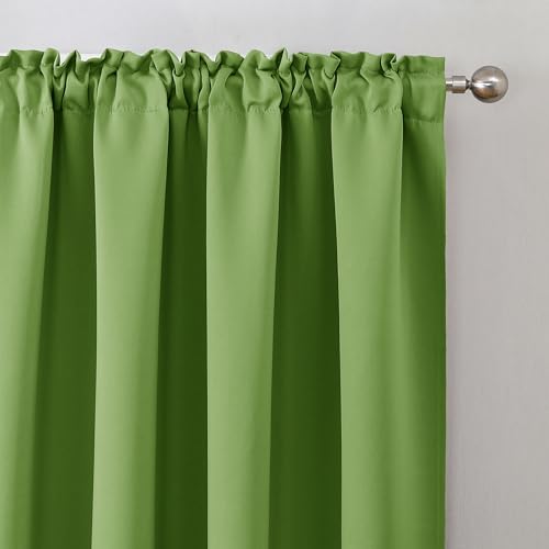 Blackout Vorhang/Gardine/Blickdicht/Kräuselband/versch. Farben & Größen (Apfelgrün, 140x175cm) von Schwar Textilien