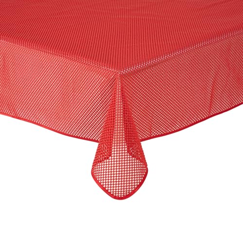 Gartentischdecke Tischdecke Weichschaummaterial Karo einfarbig rutschfest wetterfest 7 Farben und Größen Rot 130x220 cm eckig von Schwar Textilien