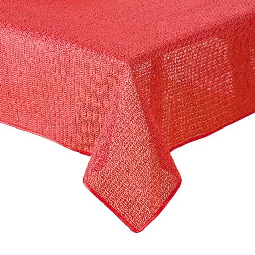 Gartentischdecke Tischdecke Weichschaummaterial rutschfest wetterfest 6 Farben (Rot, 160x220cm oval) von Schwar Textilien