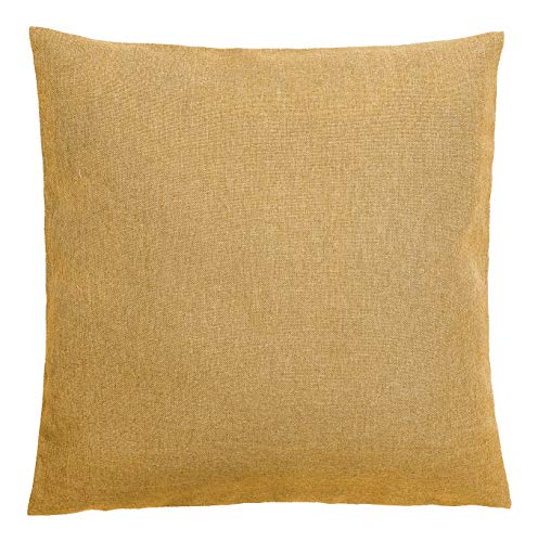 Kissenbezug Kissenhülle 2 Stück 40x40 50x50 40x60 Leinen Optik einfarbig Deko Farbe Gelb Größe 40x40 2erPack von Schwar Textilien
