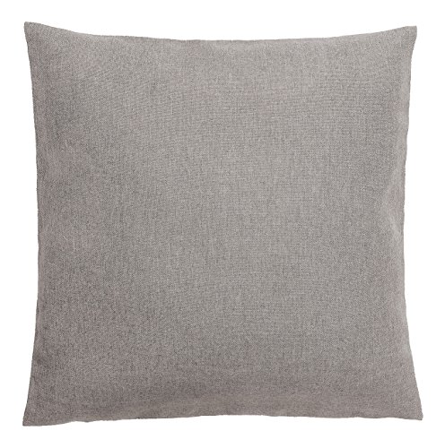 Kissenbezug Kissenhülle 2 Stück 40x40 50x50 40x60 Leinen Optik einfarbig Deko Farbe Hellgrau Größe 40x40 2erPack von Schwar Textilien