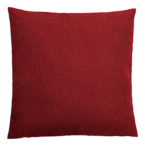 Kissenbezug Kissenhülle 2 Stück 40x40 50x50 40x60 Leinen Optik einfarbig Deko Farbe Rot Größe 40x40 2erPack von Schwar Textilien