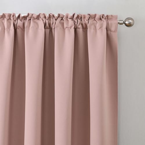 Schwar Textilien Vorhang Kräuselband VERDUNKELUNG Thermo Gardine Blickdicht Verdunkelungsvorhang 5 Größen 6 Farben NEU Altrosa 300x245 cm 2er Pack von Schwar Textilien