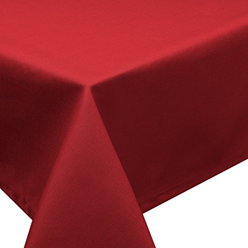 Tischdecke Fleckschutz LOTUS Effekt Garten LEINEN Optik bügelfrei abwaschbar uni Farbe Rot Größe eckig 160x320 cm von Schwar Textilien