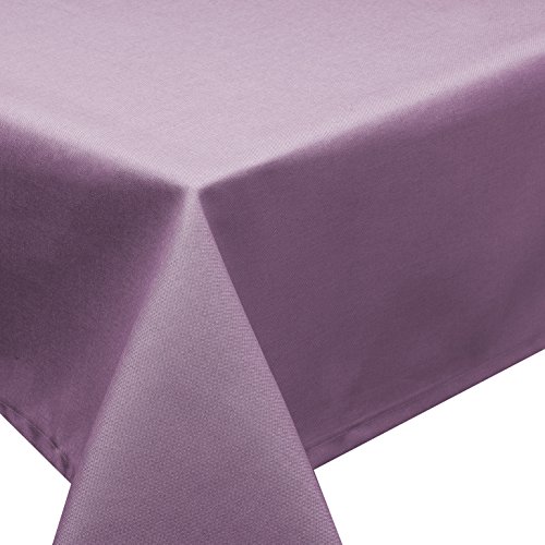 Tischdecke Fleckschutz Lotus Effekt Garten LEINEN Optik bügelfrei abwaschbar Uni Farbe Lila Größe eckig 135x180 cm von Schwar Textilien