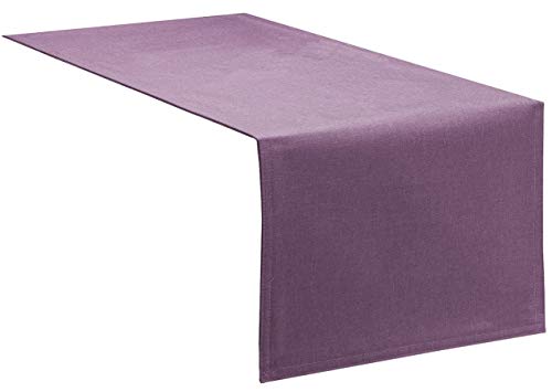 Tischläufer Tischband Fleckschutz LOTUS Effekt LEINEN Optik bügelfrei abwaschbar Farbe Lila Größe 33x160 cm von Schwar Textilien