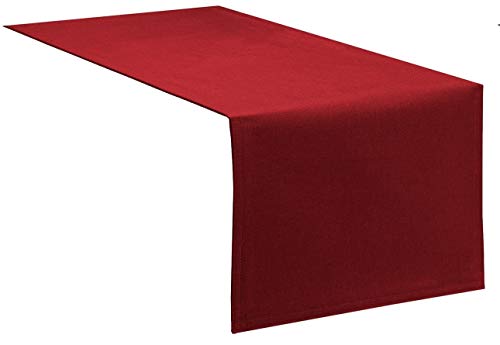 Tischläufer Tischband Fleckschutz LOTUS Effekt LEINEN Optik bügelfrei abwaschbar Farbe Rot Größe 40x100 cm von Schwar Textilien
