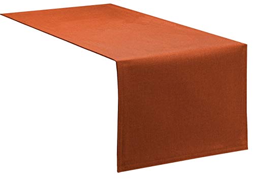 Tischläufer Tischband Fleckschutz LOTUS Effekt LEINEN Optik bügelfrei abwaschbar Farbe Terra Größe 40x100 cm von Schwar Textilien