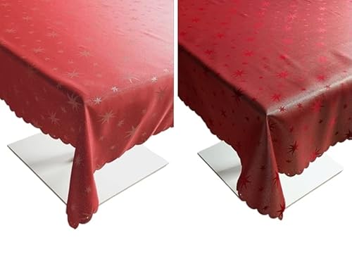Weihnachtstischdecke Sterne mit Lurex beidseitig verwendbar in vielen Größen und Farben Rot 135x180 cm eckig Weihnachtstischdecke Sterne mit Lurex beidseitig verwendbar in vielen Größen und Farben Rot 135x180 cm eckig von Schwar Textilien