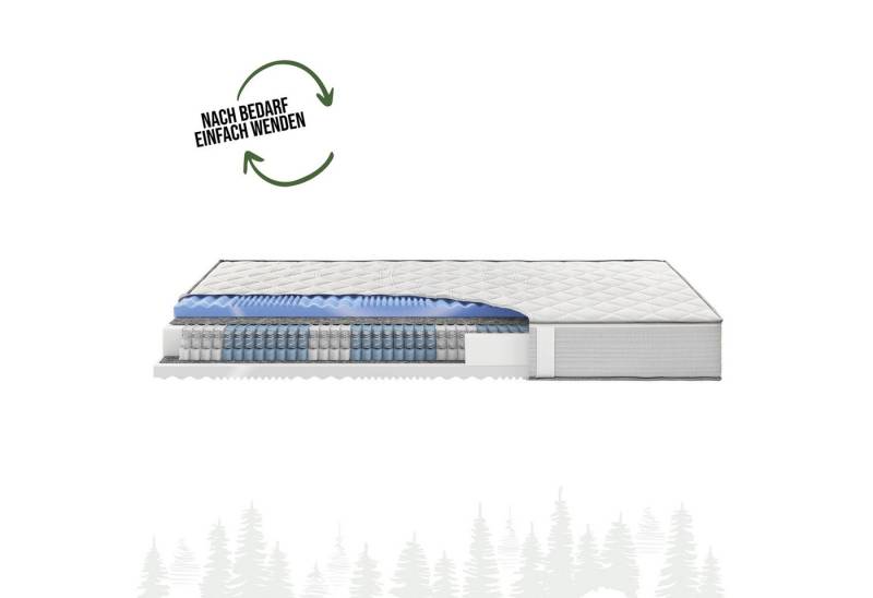 Taschenfederkernmatratze Schwarzwaldmarie Klara-mit Wendefunktion & druckentlastendem Gelschaum, Schwarzwaldmarie, 24 cm hoch von Schwarzwaldmarie