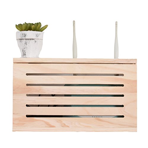 Router Aufbewahrungsbox an der Wand montiert Top-Box Abschirmbox elektrische Box Dekoration Box Aufbewahrungsbox Aufbewahrungsbox frei Stanzen ( Color : WOOD COLOR , Size : 39.6*8.6*21.6CM ) von Schweberegale