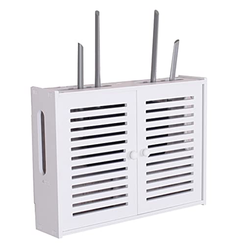 Schweberegale Router Aufbewahrungsbox WiFi Wireless Router Aufbewahrungsbox Wandmontierte TV Set Top Box TV Anschlussdose Für Die Untere Reihe Einfache Installation (Color : Weiß, Size : 50x10x40cm) von OMGMTSTORE