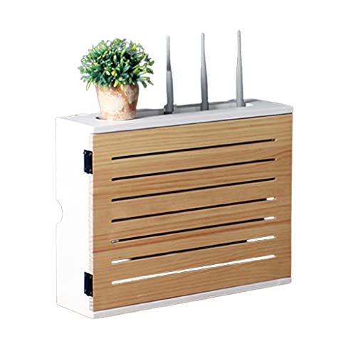 Schweberegale Router Regal Haushalt Multimedia Elektrobox Dekoration Abschirmbox Informationsanschlussdose Wohnzimmer Router Wireless WiFi Aufbewahrungsbox (Size : 52.4×10×42.4 cm, Style : B) von Schweberegale