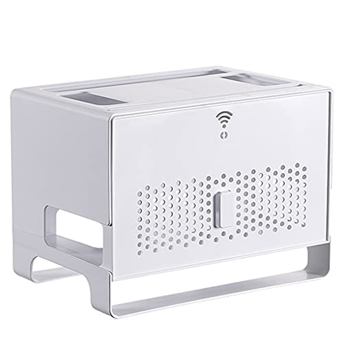 Schweberegale Wireless Router Aufbewahrungsregal Wandmontierte WiFi Router Aufbewahrungsbox Organize Box Set Top Box Versteckte Kabelmanagement Container Aufbewahrungsbox Für Desktop von OMGMTSTORE