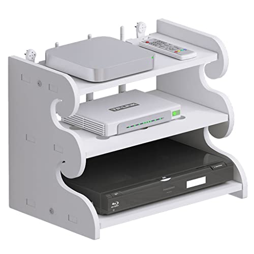 Schweberegale Wireless WiFi Router Aufbewahrungsbox Wandmontiertes Set Top Regal Multifunktionale Okklusionsbox Kreative Dekorative Aufbewahrungsbox (Color : Weiß, Size : 30x20x23cm) von Schweberegale
