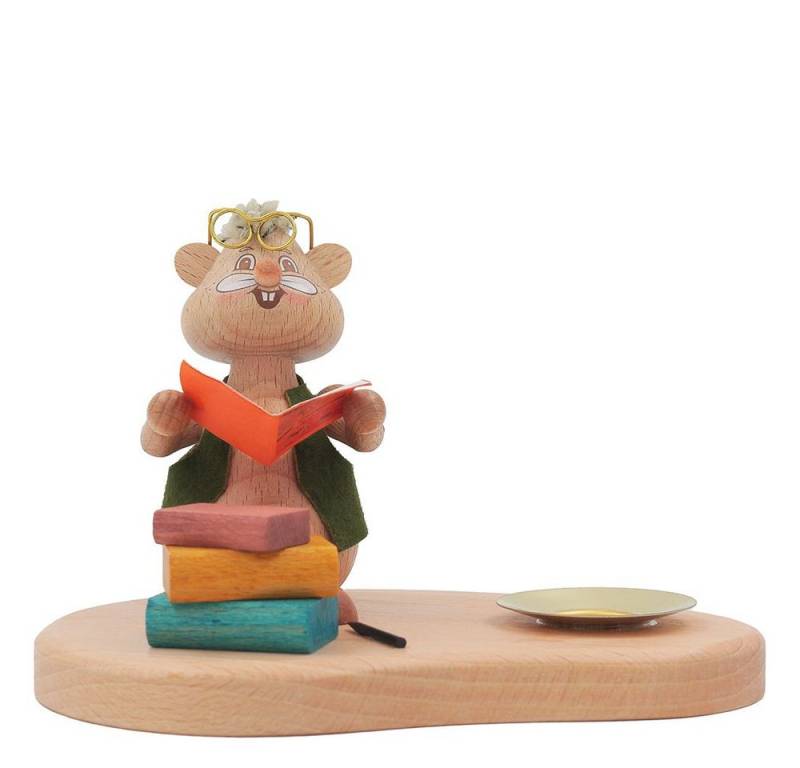 Schweda Räuchermännchen Hamster Mini - Vorleser mit Kerzenhalter von Schweda